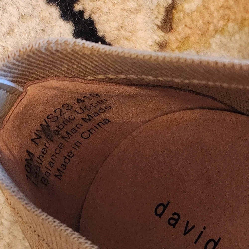 David Tate Gossip sneakers, ivory, size 10, never worn. Nordstrom